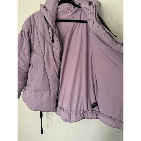 Free People Hailey Puffer Coat Jacket Lilac Cloud Medium - Picture 6 of 14